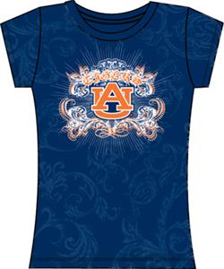 Auburn Tigers Womens Metallic Foil Image Tee