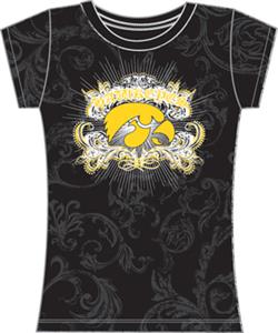Iowa Hawkeyes Womens Metallic Foil Image Tee