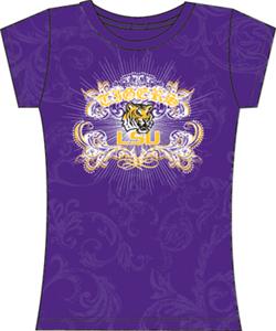 LSU Tigers Womens Metallic Foil Image Tee