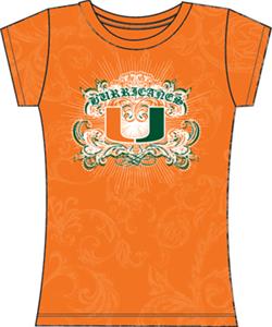 Miami Hurricanes Womens Metallic Foil Image Tee