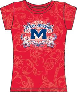 Ole Mississippi Womens Metallic Foil Image Tee