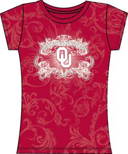 Oklahoma Sooners Womens Metallic Foil Image Tee