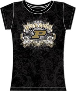 Purdue Boilermakers Womens Metallic Foil Image Tee