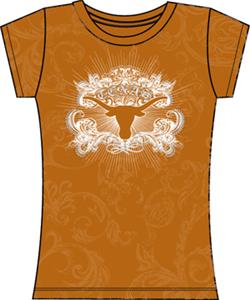 Texas Longhorns Womens Metallic Foil Image Tee