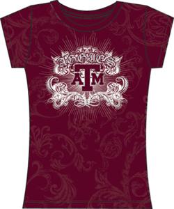 Texas A&M Aggies Womens Metallic Foil Image Tee