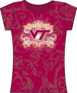 Virginia Tech Womens Metallic Foil Image Tee