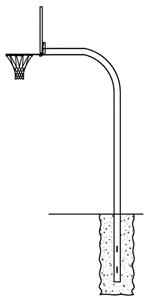 Gared GNA45R FM Gooseneck Basketball Goal Posts
