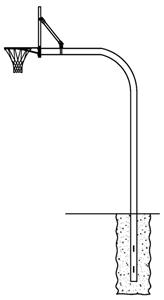 Gared GN455 FM Gooseneck Basketball Goal Posts