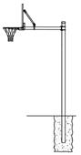 Gared AAB45R RM Straight Basketball Goal Posts Gared AAB45R RM Straight Basketball Goal Posts