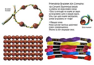 Ceramic Basketball Bead Friendship Bracelet Kits