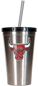 NBA Chicago Bulls 16oz Stainless Tumbler w/Straw