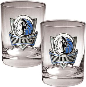 NBA Dallas Mavericks 2 piece 14oz Rocks Glass Set