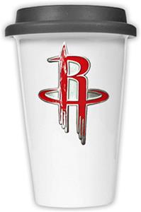 NBA Houston Rockets Ceramic Cup with Black Lid