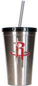 NBA Houston Rockets 16oz Stainless Tumbler w/Straw