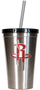 NBA Houston Rockets 16oz Stainless Tumbler w/Straw