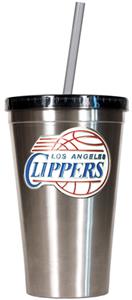 NBA LA Clippers 16oz Stainless Tumbler w/Straw