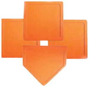 Pro Nine Orange Baseball 4 PC Throw Down Base Set