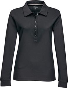 Long Sleeve Stamina Womens Waffle Knit Polo