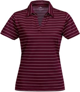 Tri Mountain Lady Dublin Poly Wide Stripe Polo