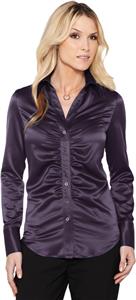 Lilac Bloom Camille Womens Matte Satin Shirt