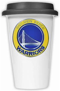 NBA Warriors Ceramic Cup with Black Lid