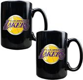 NBA Los Angeles Lakers Black Ceramic Mug Set of 2