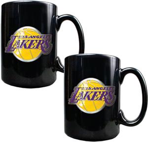 NBA Los Angeles Lakers Black Ceramic Mug Set of 2