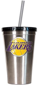 NBA Lakers 16oz Stainless Tumbler w/Straw