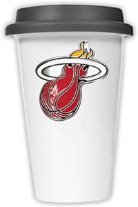 NBA Miami Heat Ceramic Cup with Black Lid