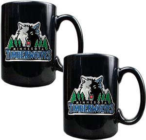 NBA Timberwolves Black Ceramic Mug Set of 2