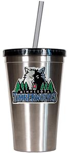 NBA Timberwolves 16oz Stainless Tumbler w/Straw