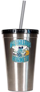 NBA Hornets 16oz Stainless Tumbler w/Straw