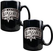 NBA San Antonio Spurs Black Ceramic Mug Set of 2