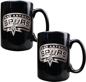NBA San Antonio Spurs Black Ceramic Mug Set of 2