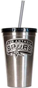 NBA Spurs 16oz Stainless Tumbler w/Straw