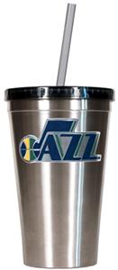 NBA Utah Jazz 16oz Stainless Tumbler w/Straw