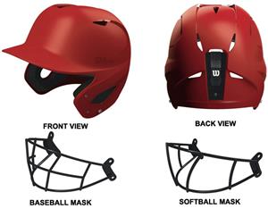 Wilson SuperFit Baseball Softball Helmets w/Mask