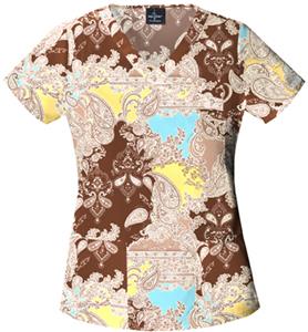 Baby Phat Women's Passion For Paislies Scrubs Top