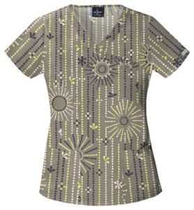 Baby Phat Women's Le Soleil Scrubs Top Mock Wrap