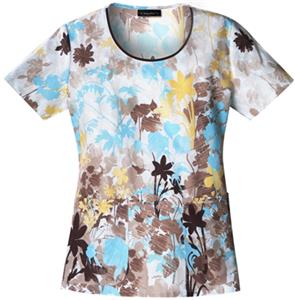 Baby Phat Women's Botanical Sketches Scrubs Top