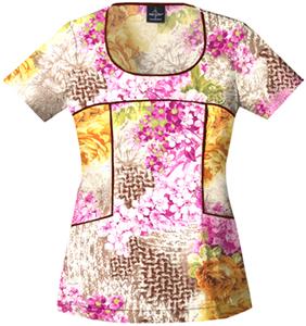 Baby Phat Womens Knitted In Nature Scoop Scrub Top