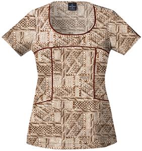 Baby Phat Women's Knitted Affair Scrubs Scoop Top