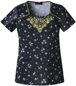 Baby Phat Womens Geo Nights Scrubs Square Neck Top