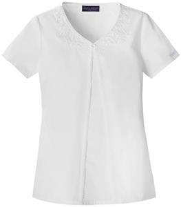 Baby Phat Women's Embroidered V-Neck Scrubs Top
