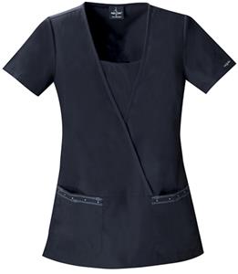 Baby Phat Women's Mock Wrap Scrubs Top