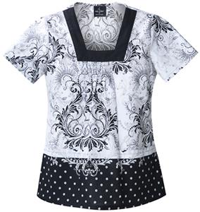 Baby Phat Womens Femme Noir Scrubs Square Neck Top