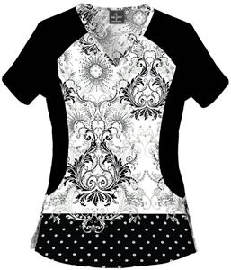 Baby Phat Women's Kingdom Femme Noir Scrubs Top