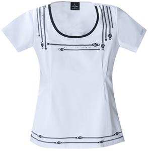 Baby Phat Women's Round Neck Scrubs Top