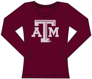 Texas A&M Womens Jeweled Long Sleeve Top