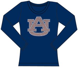 Auburn Tigers Womens Jeweled Long Sleeve Top